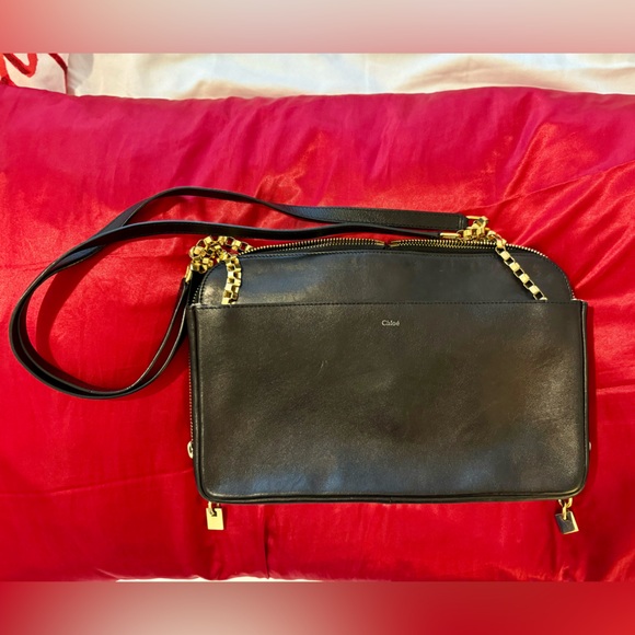 Black Lucy Leather Shoulder Bag - Picture 4 of 10